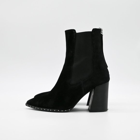TOPSHOP Suede Pointed Heeled Chelsea Bootie - Picture 4 of 6